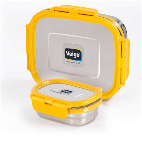 veiki veigo stainless steel lunch box big|Veigo Large Steel lunchbox w/ Small Veg Box – Veigo Global.